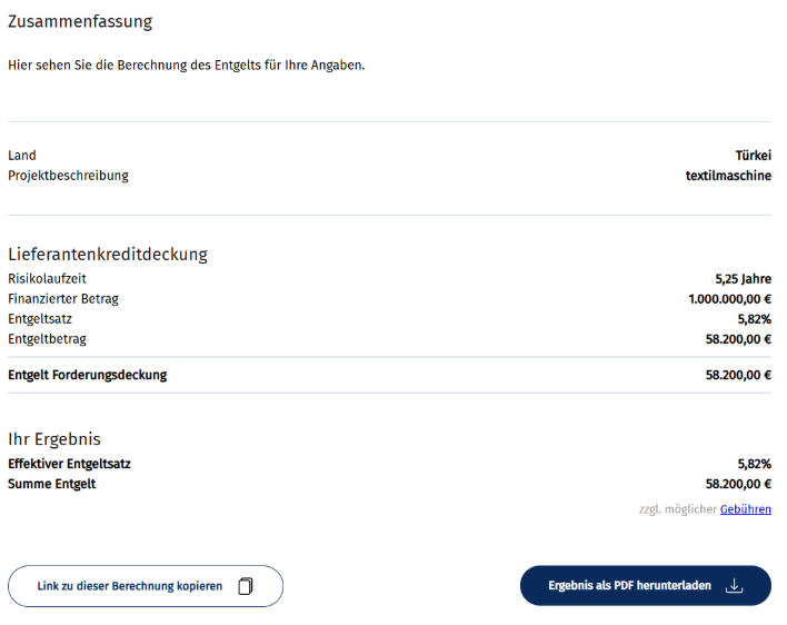 Beispielrechnung Entgeltrechner