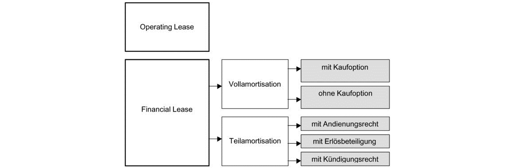 Übersichtsgrafik Leasingformen