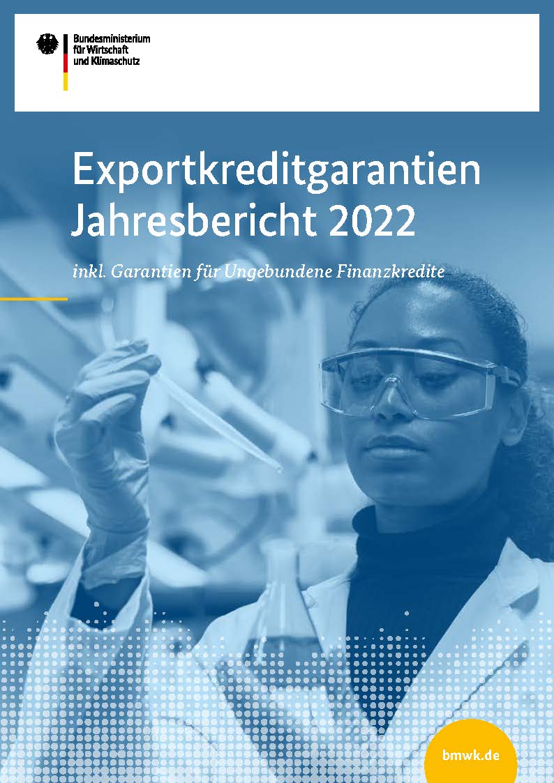 Bild: Titelblatt Jahresbericht 2022 über die Exportkreditgarantien des Bundes