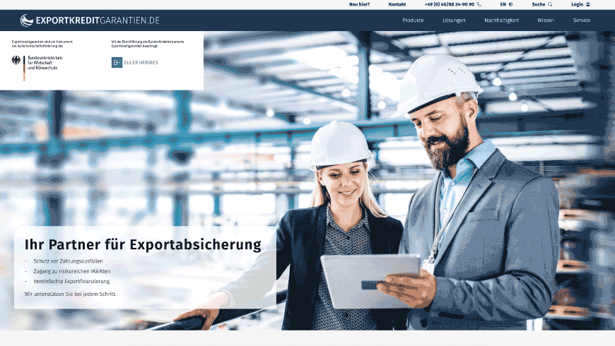 Herzlich Willkommen auf der neuen Seite der Exportkreditgarantien des Bundes!
