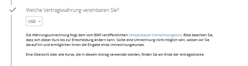 Umrechnungskurse in myAGA Default Alt-Tag